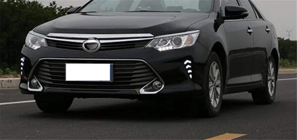CSCSNL 1 комплект для Toyota Camry светодиодный дневной ходовой светильник ABS противотуманная фара крышка с желтым поворотным сигналом автомобиля-стайлинг