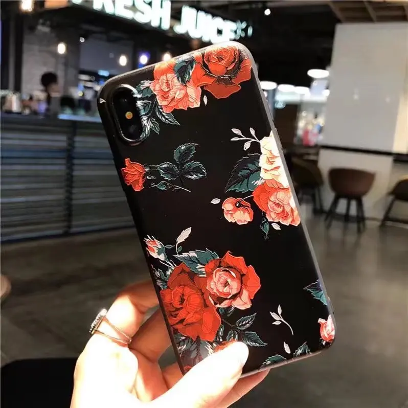 H-heihon Чехол для телефона с 3D принтом тиснение цветок для iPhone 6 6S 7 8 Plus X 5 5S 10 XR XS Max Мягкий ТПУ чехол для Xiaomi Mi A2 Lite A1 5X 6X - Цвет: H-heihon