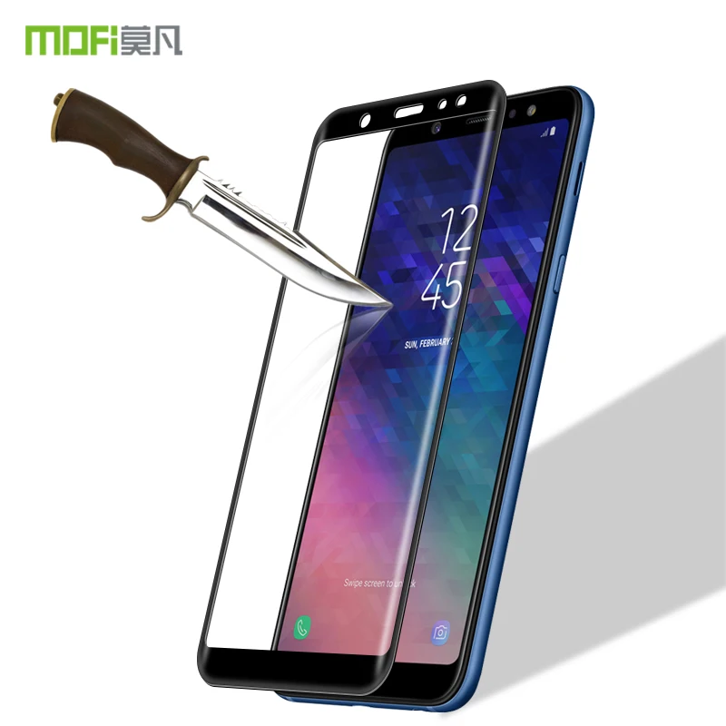 

For Samsung Galaxy A6 2018 MOFi 3D Hot Bending Curved Full Cover Tempered Glass Screen Protector Film For Samsung Galaxy A6 2018