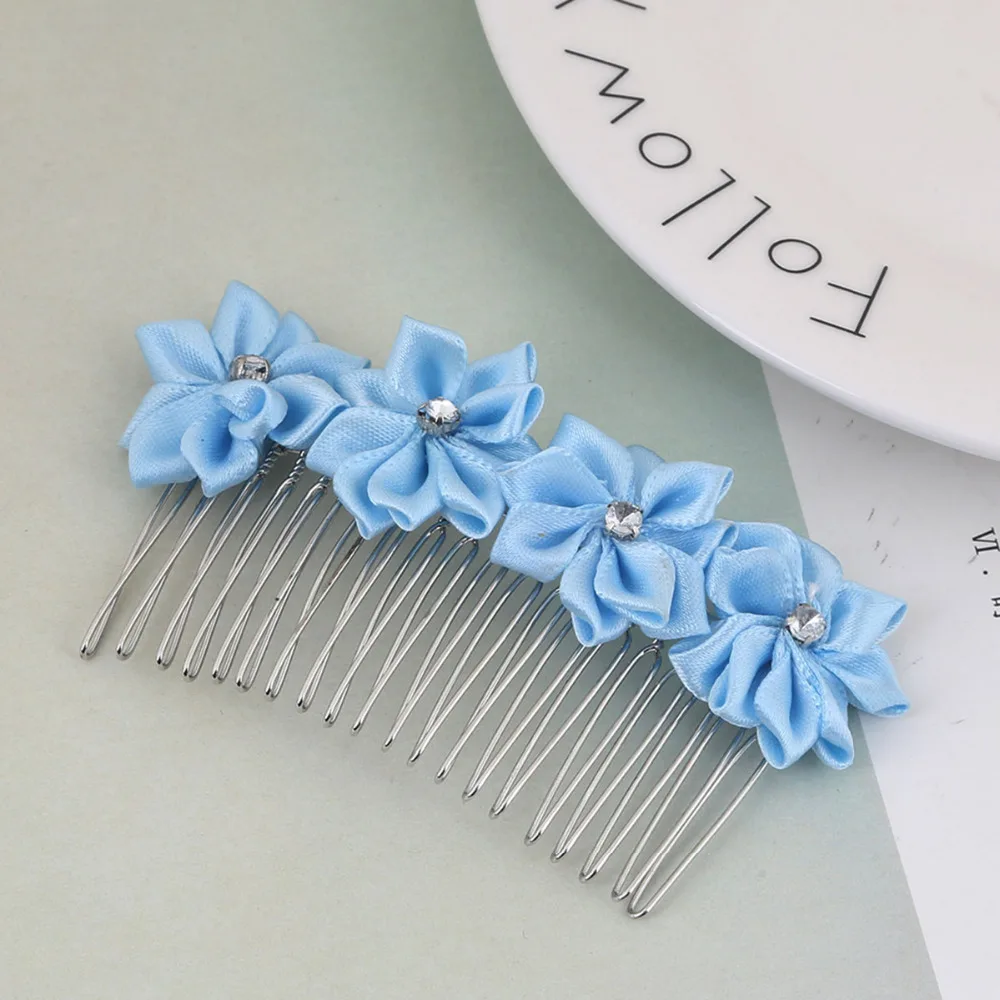 4cm High Quality Small Fabric Satin Flowers with Rhinestone Appliques Flower Sewing Accessories For Girls/Crafts/Clothes/Wedding | Дом и сад