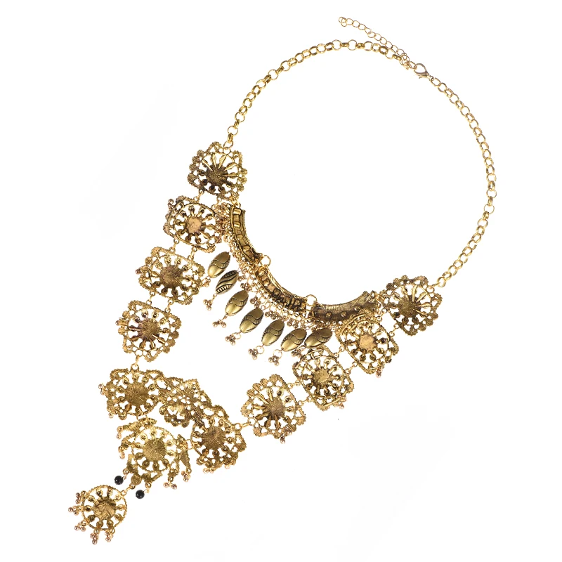 ZHINI Fashion Style Luxury Maxi Necklaces &amp Pendants Vintage Collar Bohemian Statement Collier Female Jewelry | Украшения и