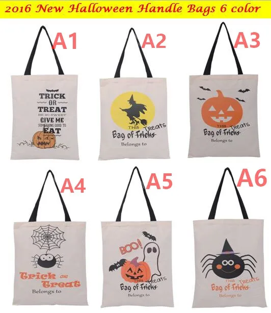 500pcs Fedex 2016 New Halloween Tote Bags with Black Handle 6 color Pumpkin Christmas Shopping Festival Gifts Bag for Women | Дом и сад