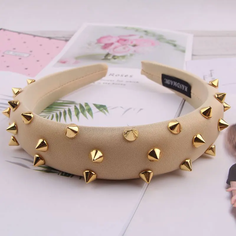 3cm Width Hair Hoop Padded Hearband Women Thick Sponge Headband Rivet Hairband Festival Party Accessories | Дом и сад