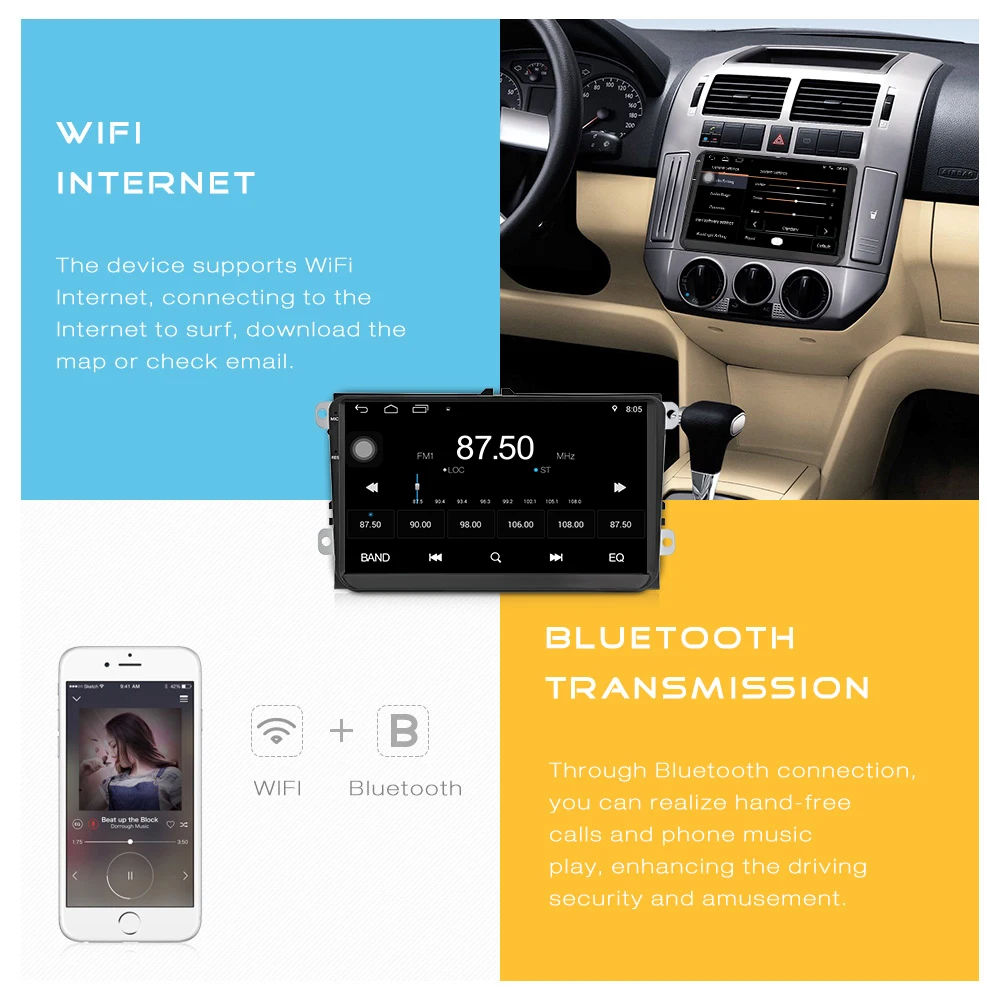 Zeepin 9001 Android 6.0.1 Автомобильный Мультимедийный Плеер 1080 P Сенсорный экран quad core 9