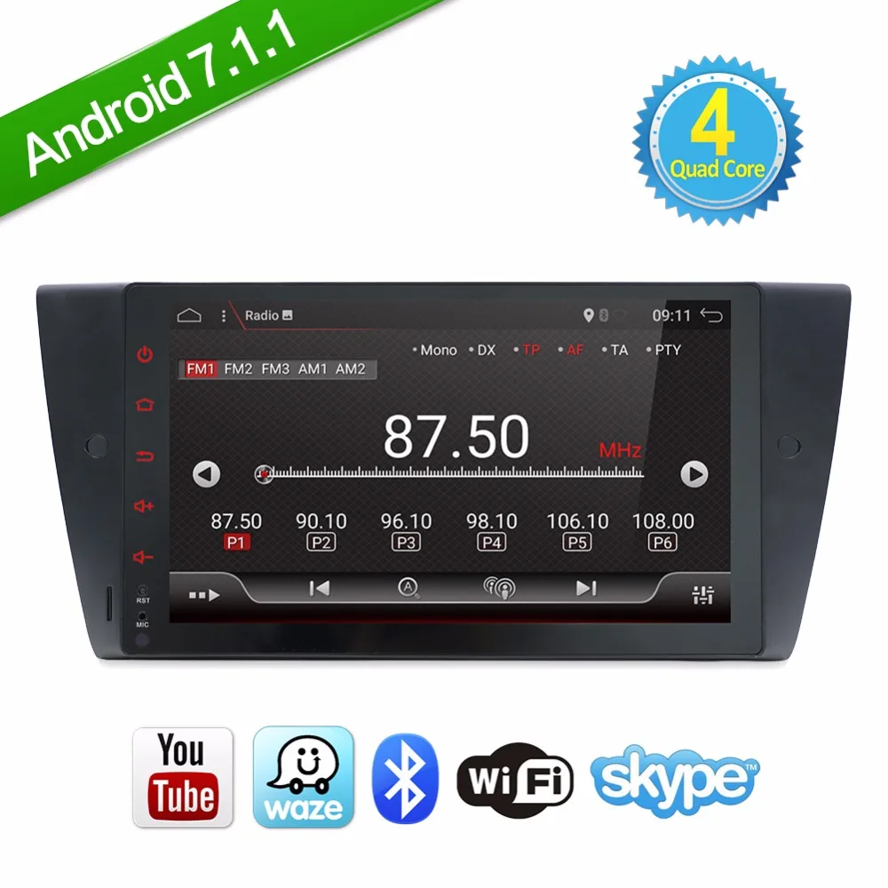 Bosion 9 дюймов Android 7.1.1 автомобиля gps навигации AUX USB полный Сенсорный экран для BMW E90 E91