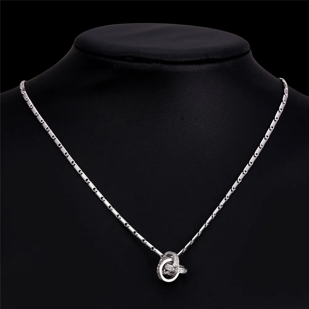 U7 Позолоченный Циркон Ожерелье С Камнями Для Женщин Ювелирные Изделия Цветок