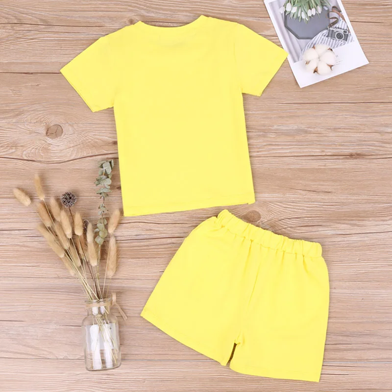 

Two Piece Letter Printed Casual Shorts Sleeve T-Shirts and Printed Pants Boys Kids Boys Pants AN88