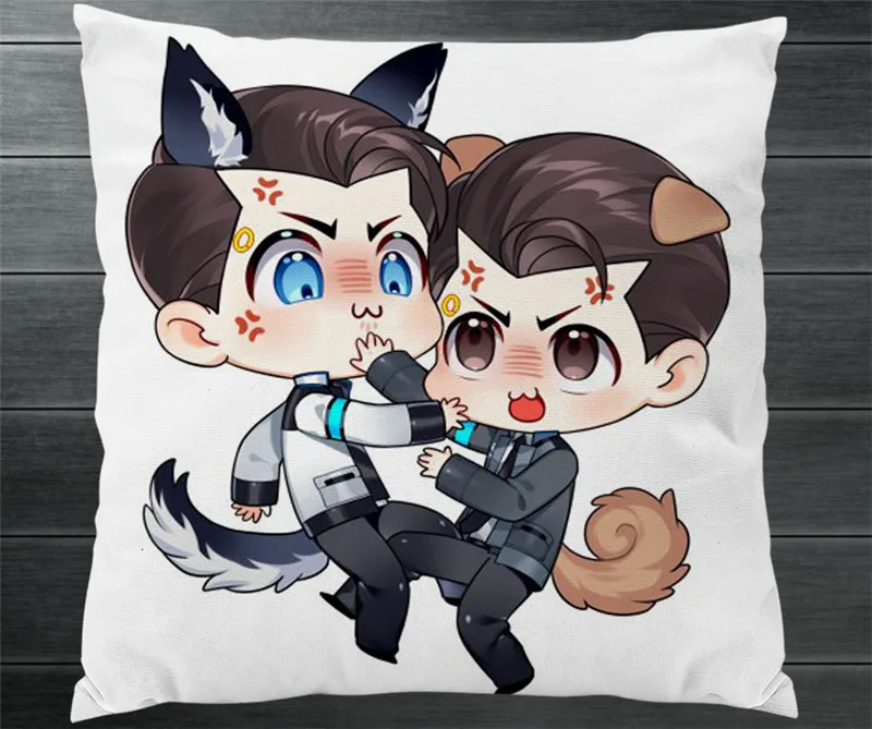 Детройт: стать человеком Коннор Ханке Маркус мультяшная двухсторонняя подушка