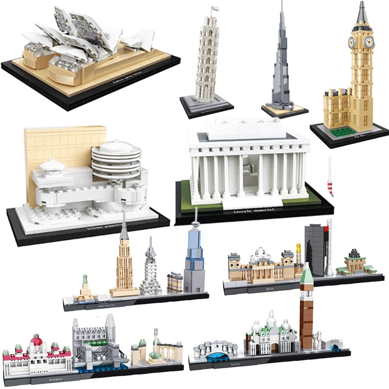 Hsanhe Совместимость Legoed город мини мир большой архитектура Алмазная вышивка Блоки