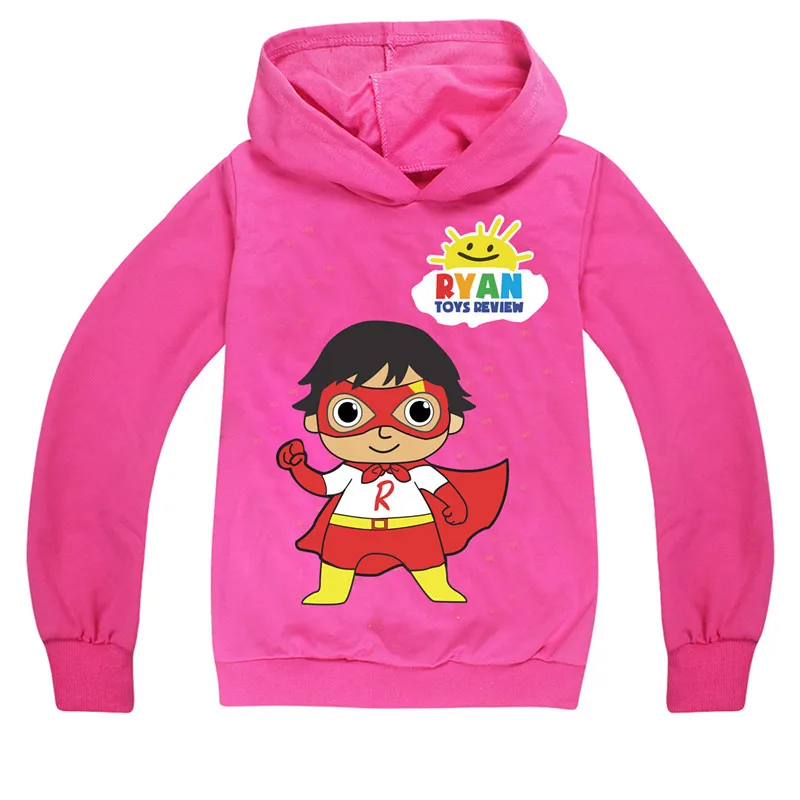 Новинка игрушки Райан обзор мультяшная футболка с длинным рукавом для мальчиков