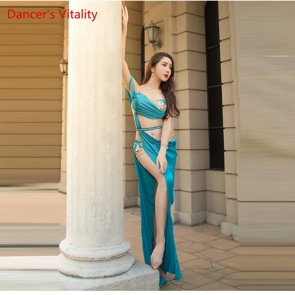 Женский Спандекс Belly Dance Костюм Belly Dance Профессиональный Комплект для Женщин Бюстгальтер+ Юбка 2 шт