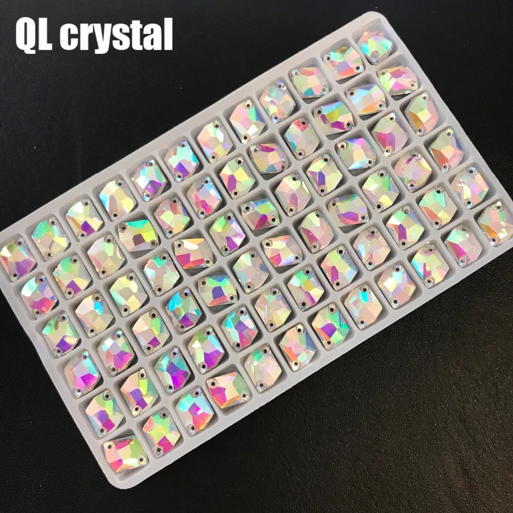 QL Crystal Clear AB, Стекло хрустальные стразы пришить Flatback платье украшения и для DIY одежду, обувь, сумки