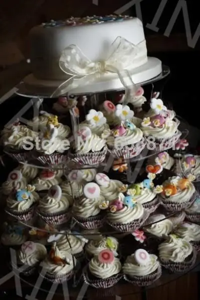 4 Tier Bracket Clear Acrylic wedding Cupcake stand decoration