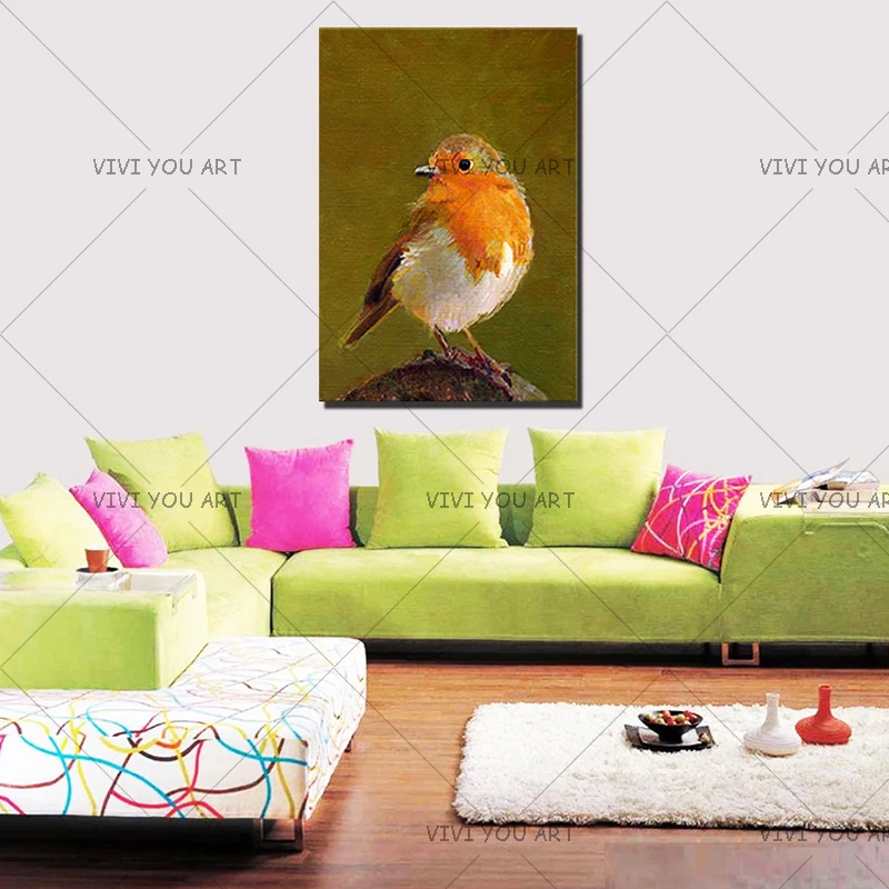 

100% Handmade Oil Painting On Canvas Funny Birds 2018 New Animal Picture For Living Room Wall Art Home Decor Wall Paintings