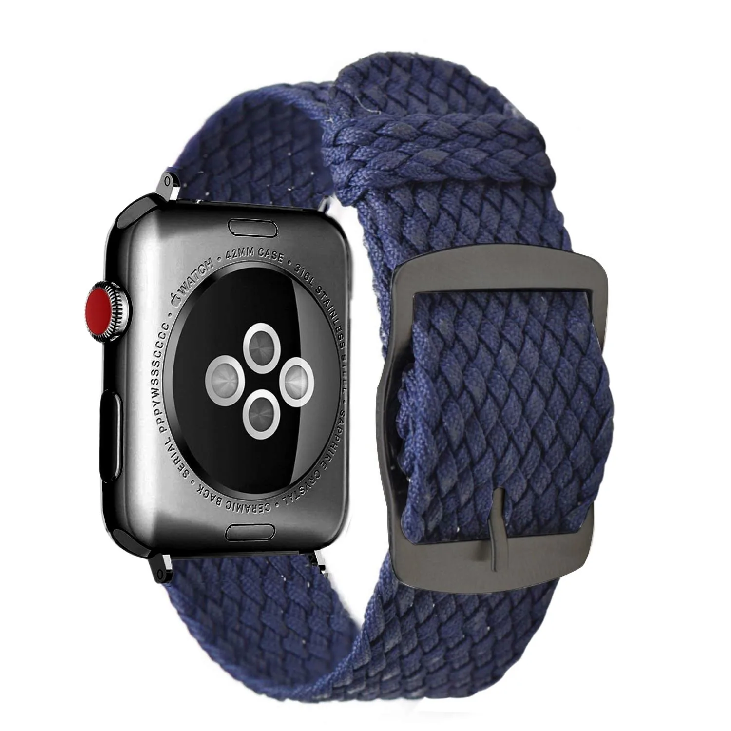 Мягкий дышащий нейлоновый полиэстеровый ремешок для часов Apple Watch, ремешок серии 4, 3, 2, 1, спортивный браслет, ремешок для iwatch 4, ремешок 40 мм, 44 мм - Цвет ремешка: Blue Black