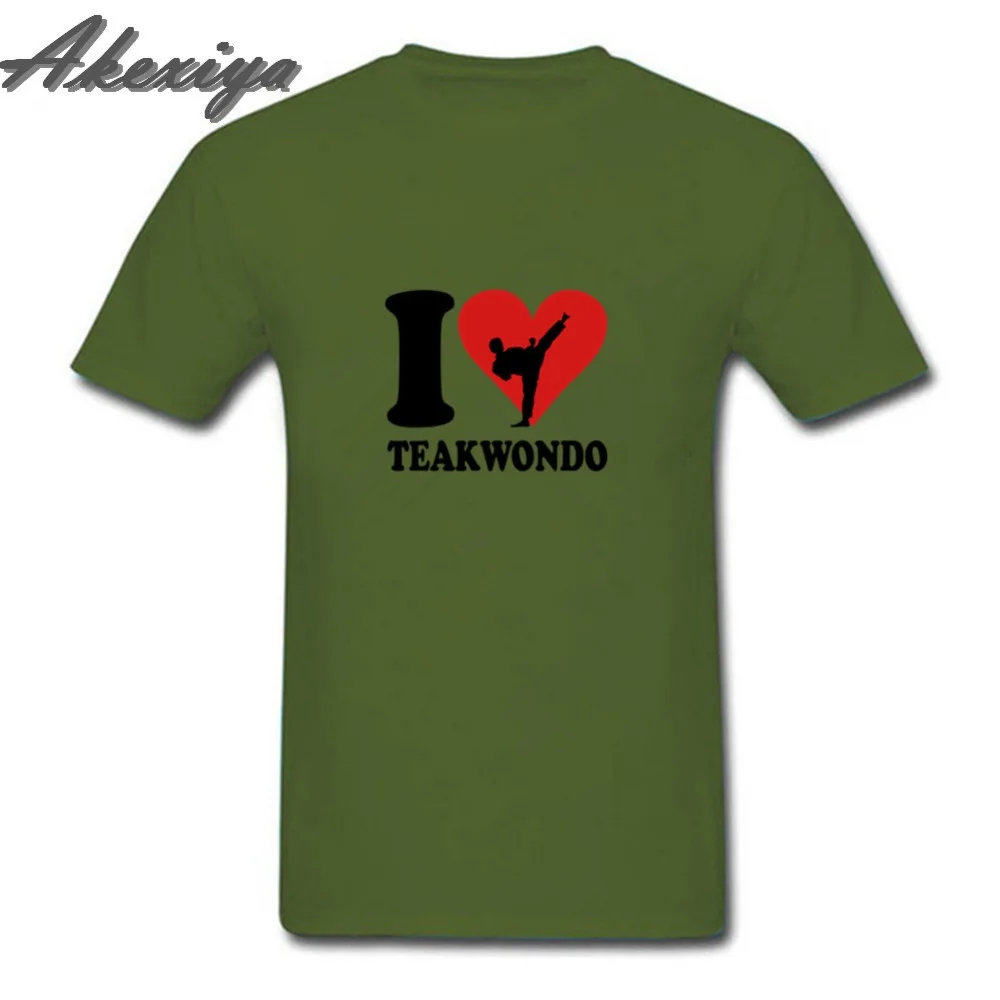 Футболка мужская с принтом I love Teakwondo дизайнерская одежда для фитнеса тенниска из