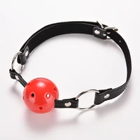 1pcs adult games silicone ball oral fixation bondage mouth gag mouth stuffed pu leather band sex toys for couples