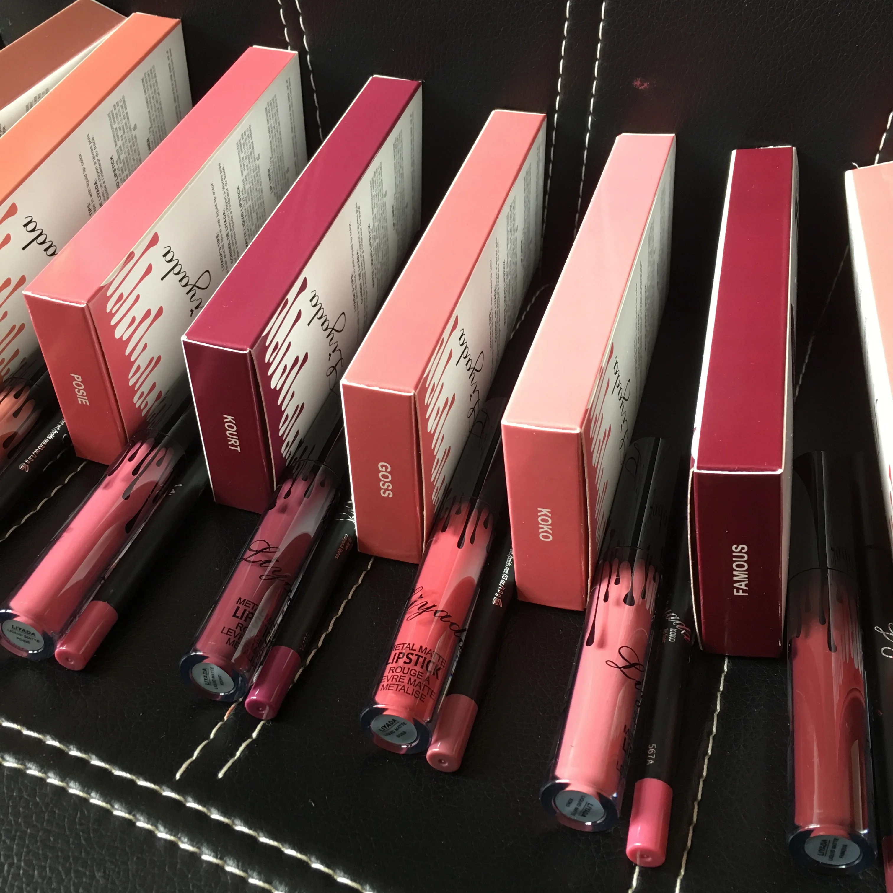 Liyada 8 компл. матовый блеск для губ + Lips Pencil Макияж Lasting Водонепроницаемый Жидкий