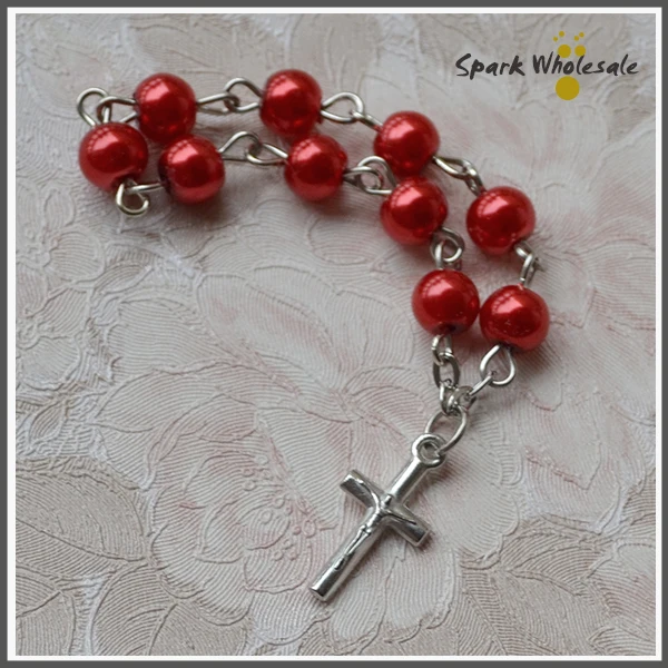 25 шт./лот католическая красная стеклянная жемчужина имитация пальцев