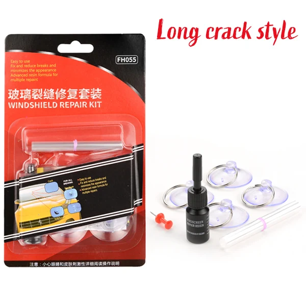 Long crack style Авто стекло лобовое стекло для трещин DIY ремонтный набор инструмент сплав полезные автомобильные аксессуары стекло для восстановления трещины ветрового стекла - Цвет: Long crack style
