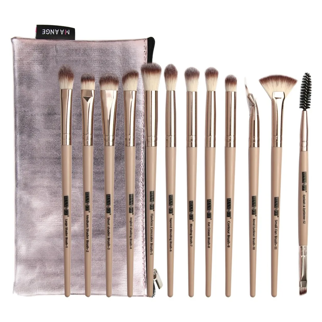 Профессиональные кисти для макияжа 12 шт. кисть теней век текстовыделитель набор