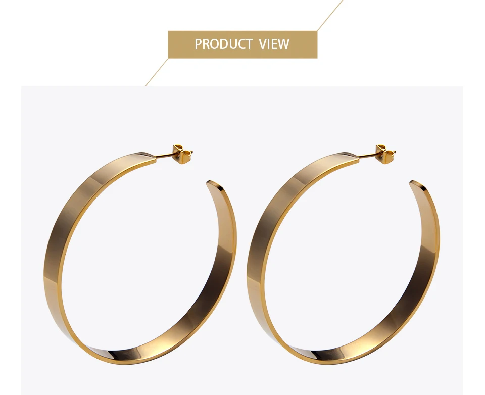 Enfashion винтажные большие серьги-кольца матовые серьги золотистого цвета из нержавеющей стали круглые серьги для женщин ювелирные изделия 171026