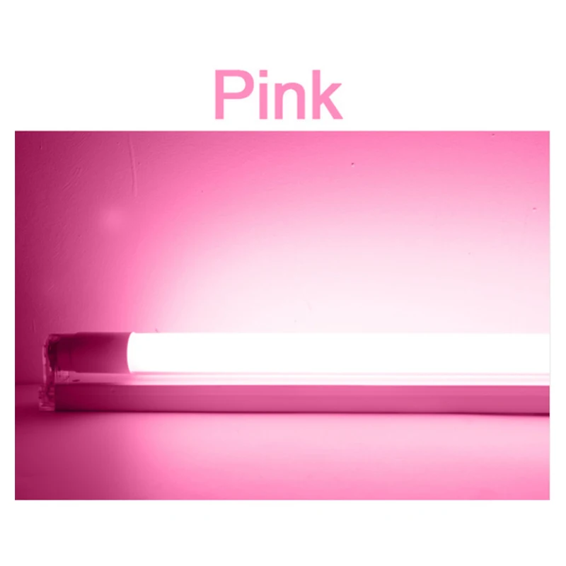 Pink Яркий светодиодный светильник Kaguyahime RGB 360 градусов T8, 220 В, 10 Вт, 60 см, 110 В, 2 фута, светодиодный светильник T8, люминесцентная лампа T8, красная, синяя, розовая, синяя - Испускаемый цвет: Pink