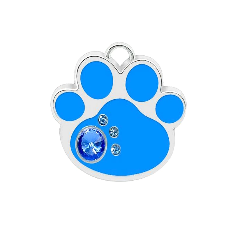 Горный хрусталь персонализированные собака ID тег костяная лапа форма имя