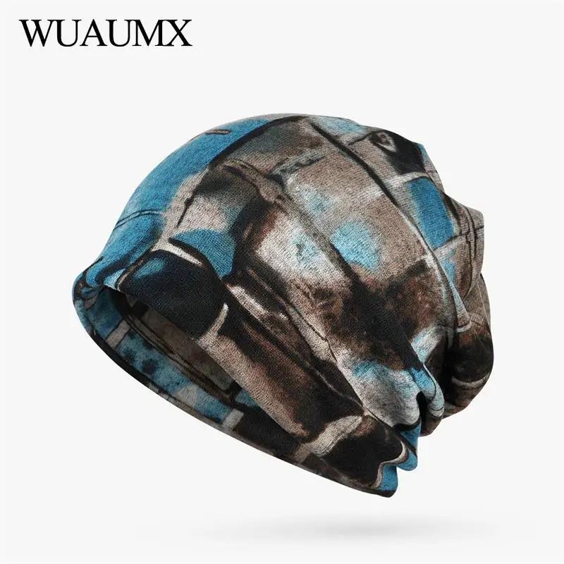 Wuaumx, повседневные шапочки, шапки для женщин и мужчин, многофункциональная Шапка-тюрбан, шапка в стиле хип-хоп, шапки для хеджирования, осенне-зимние шапочки Skullies, ветрозащитные