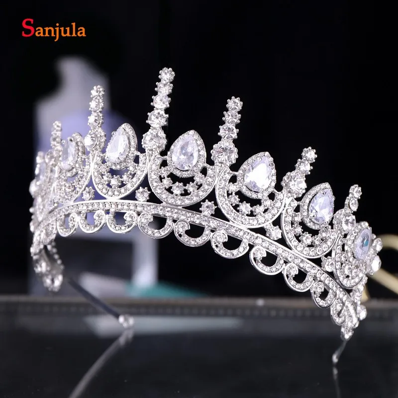 Женские Свадебные короны для взрослых блестящие стразы свадебные тиары