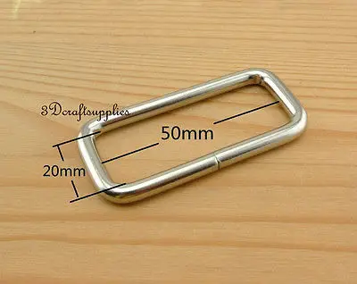 Пряжка для ремня из никеля с прямоугольными кольцами 50 мм 2 дюйма 10 шт. U21|rectangle