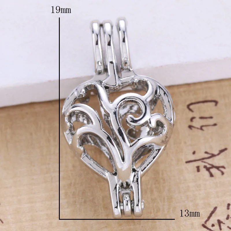 5 шт. подвеска в форме сердца с жемчужной клеткой искусственная клетка