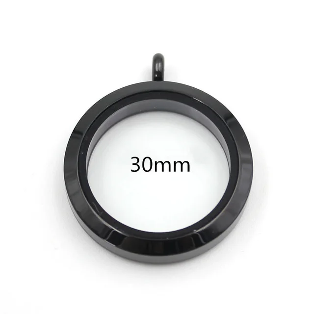 Black 30mm Золото Цвет однотонные твист закручивающийся плавающий кулон 316L неоднородная нержавеющая сталь памяти стеклянный медальон Прямая поставка - Окраска металла: Black 30mm