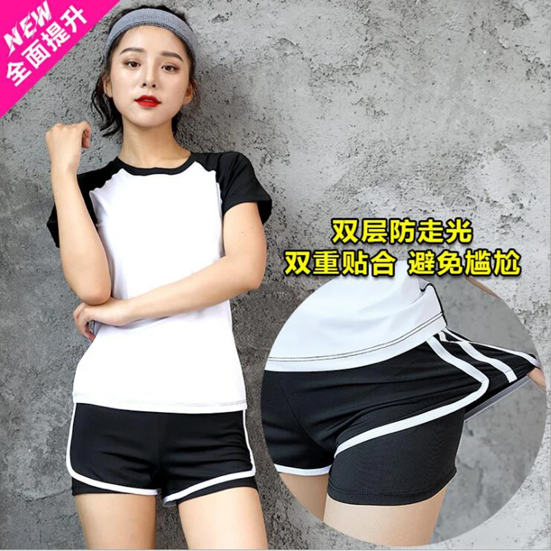 

Women 2 piece yoga sets t shirt+shorts quick dry sports wear for women gym clothing workout clothes slim fitness sets