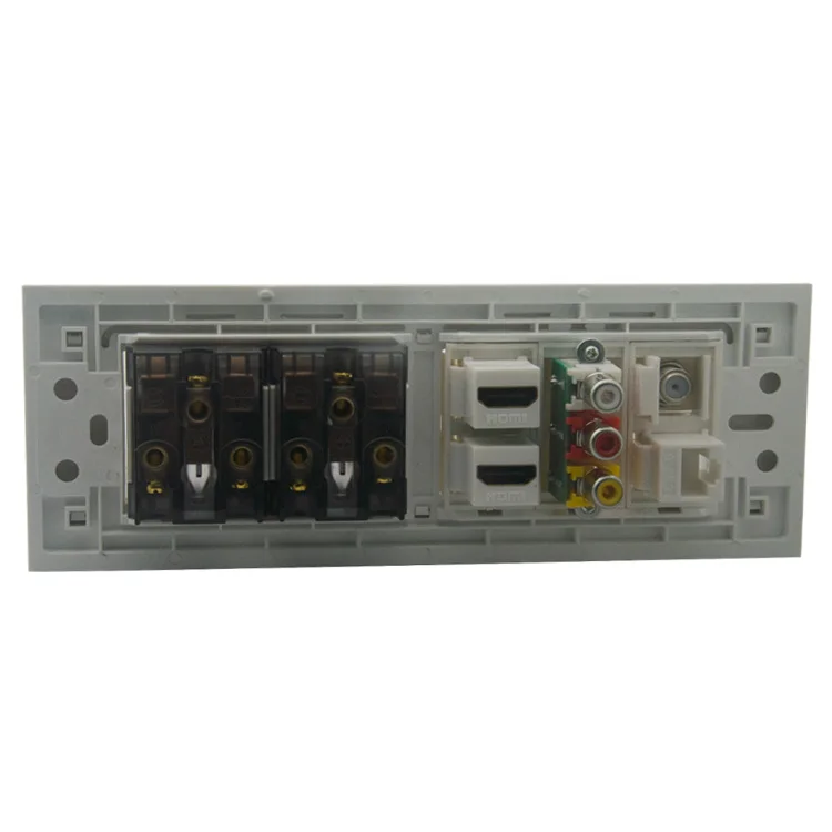 118 настенная пластина с универсальной розеткой питания 2 X HDMI F head TV CAT6 RJ45 3RCA AV