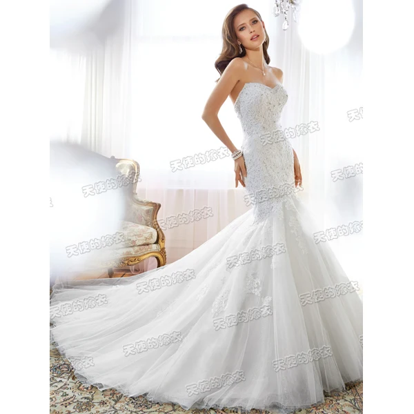 Новинка 2017 в наличии свадебное платье размера плюс для беременных Русалка хвост