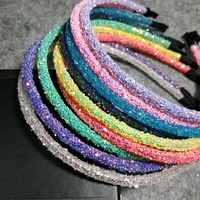 1pcs fashionable sparkling pink hair hoop simple headwear personality sequins headpiece girls hair jewelry hairaccessories