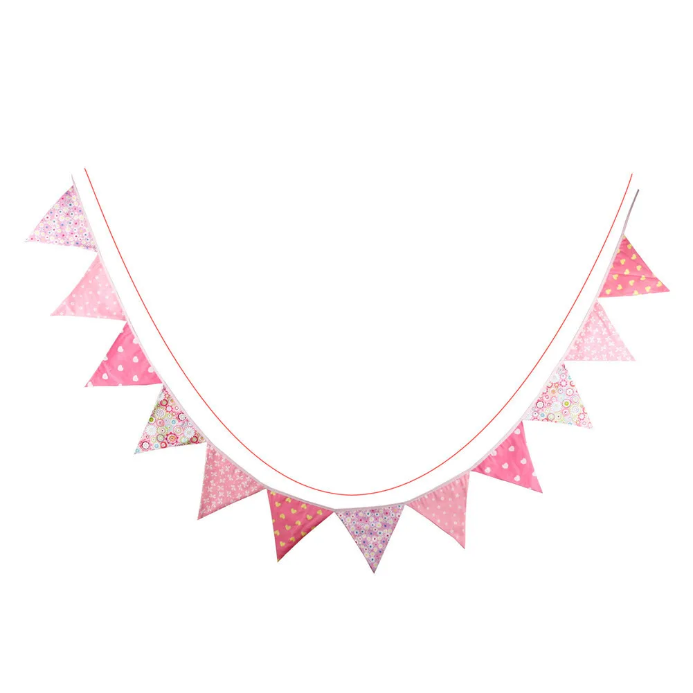 12 шт./компл. хлопковый треугольный флаг для дня рождения вечеринки цветной принт