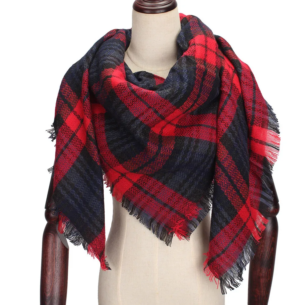 Новый модный дизайнерский зимний женский шарф кашемировый женские клетчатые