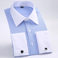 new mens classic french cufflinks shirt brand formal shirts for men long sleeve dress shirt men camisa masculina
