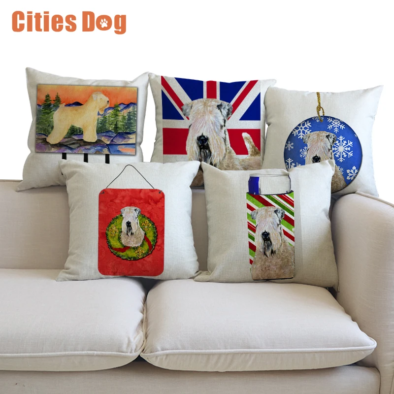 Мягкая льняная наволочка в виде собаки с покрытием пшатентерьера декоративные