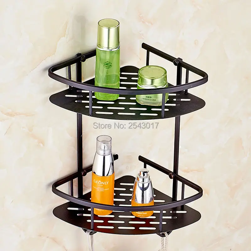 Высокое качество евро черная бронзовая полка настенная двухслойная ванная
