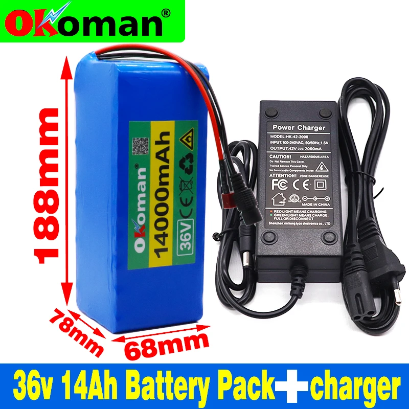 36V батарея 10S4P 14Ah 18650 литиевая 500W высокой мощности 42V 14000mAh Ebike Электрический