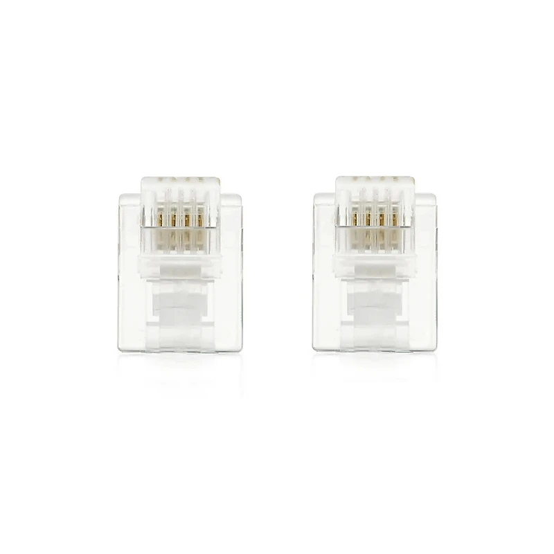 100pcs 6P4C 4 Pins Contacts RJ11 Telephone Modular Plug Jack Connector | Компьютеры и офис