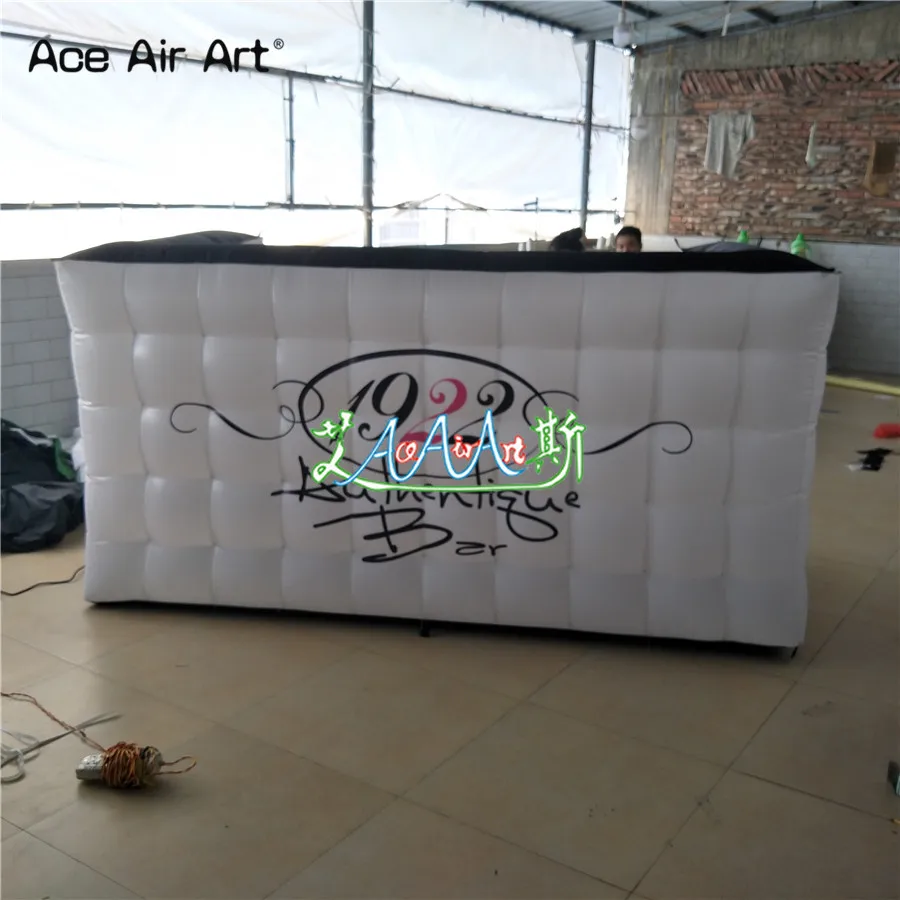 

External Size Inflatable Bar Table Pop Up Counter Square Pub Tables DJ Backdrop Booth for CLUB Made by Ace Air Art