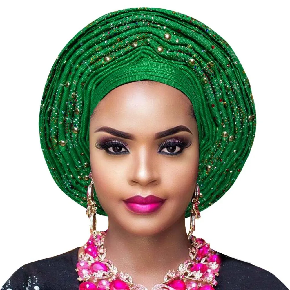 Женский головной убор aso oke Свадебный Дамский тюрбан в нигерийском стиле