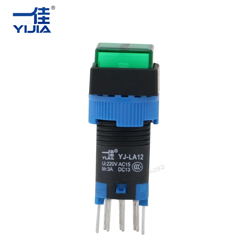 Мини Серебряный контакт 12 мм Мгновенный квадрат с подсветкой светодиодный