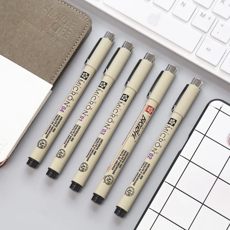 7 шт. гелевая ручка Sakura Micron для рисования мультяшной манги Изящные эскизные ручки