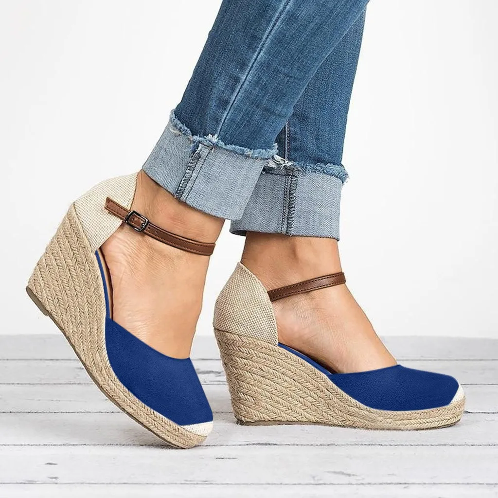 Espadrille/сандалии женские туфли на танкетке Туфли высоком каблуке с ремешком