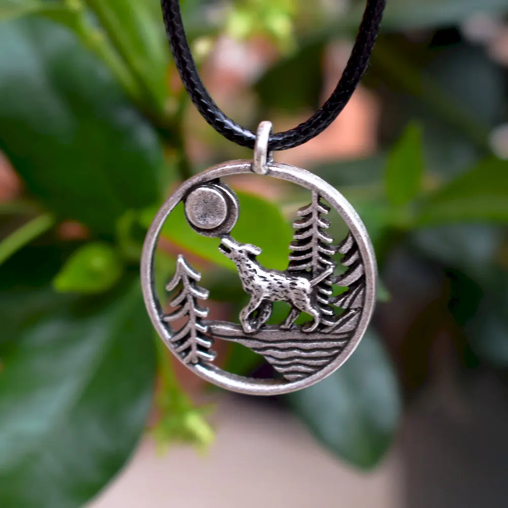 SanLan Очаровательное животное волк ожерелье под солнцем|Ожерелья с подвеской| |